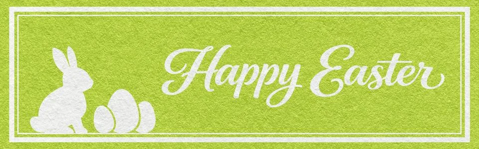 Happy Easter website header with white bunny and eggs silhouette on bright .. 스톡 사진