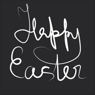 Happy easter white drawing abstract sign Stockillustratie