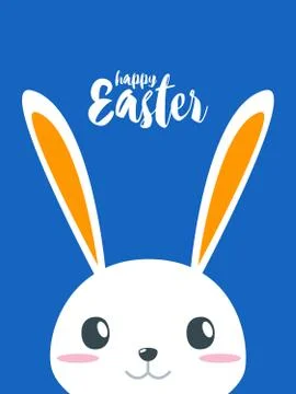 Happy Easter - The White Rabbit head Stock Illustration