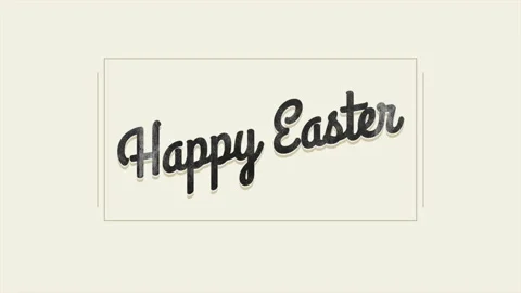 Happy Easter on white retro color 動画素材 169733455