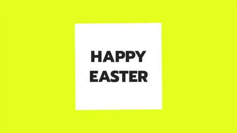 Happy Easter with white square on yellow gradient 動画素材 229846502