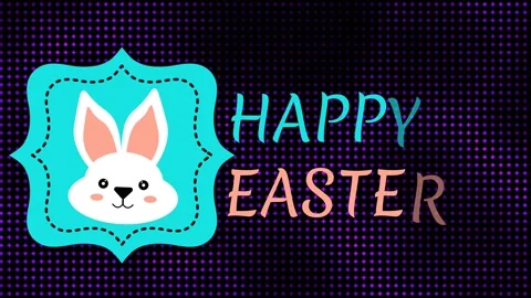 Happy Easter wishes background with animated bunny face Stock Footage 234110348