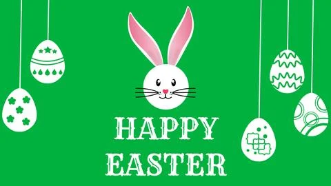 Happy easter wishes on green screen Stock Illustration