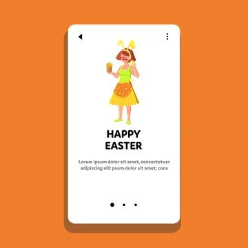 Happy easter woman vector Illustrazione stock