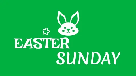 Happy Easter word animation with flowers and rabbit in white colour Stock Footage 234111580