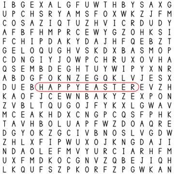 Happy Easter. The words in the word puzzle Stock Illustration