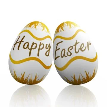 Happy easter written on eggs Stock Illustration