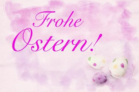 Happy Easter written in german on pink background Illustrazione stock