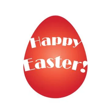 Happy Easter written on red egg vector Stock Illustration