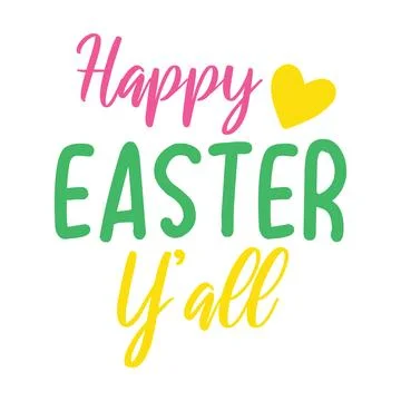 Happy Easter Y'all typography t-shirt design, tee print, t-shirt design Stock Illustration