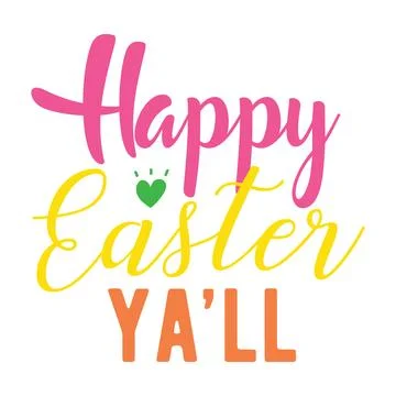 Happy Easter Ya'll typography t-shirt design, tee print, t-shirt design Illustrazione stock