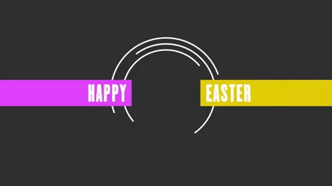 Happy Easter with yellow and pink stripes on black background 動画素材 171309693