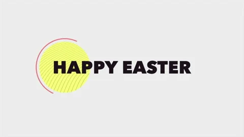 Happy Easter with yellow circle pattern Stock Footage 167442291
