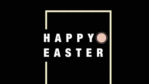 Happy Easter with yellow line and dot on black gradient 動画素材 236175993