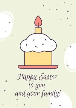Happy easter to you and your family greeting card with color icon element イラスト素材