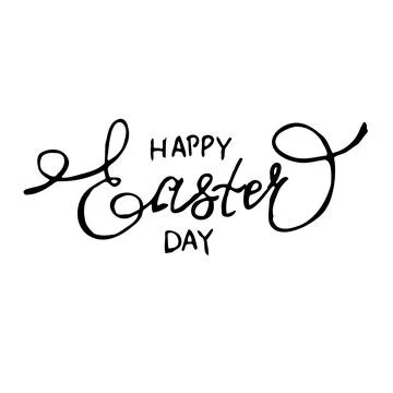Happy easters day lettering isolated Stock Illustration