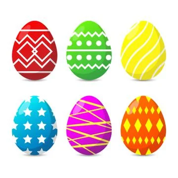 Happy Easter.Set of Easter eggs background Vector Stock Illustration