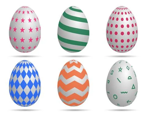 Happy Easter.Set of Easter eggs with different texture for your design Illustrazione stock