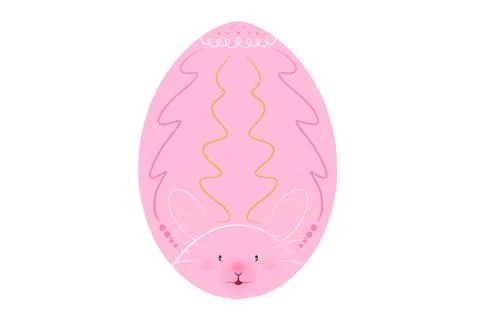 Happy Easter.Set of Easter eggs with different textures on a white backgrou.. Stock Illustration