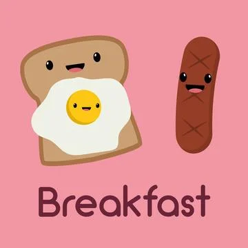 Happy egg toast combo. Vector Stock Illustration