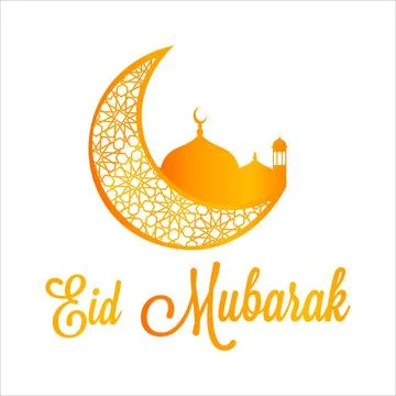 Happy Eid - Al-Adha Design Creative Modern, Eid Mubarak Golden Mount design w Stock Illustration