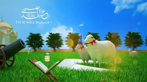 Happy Eid al-Adha greeting animation Stock Footage 236607180