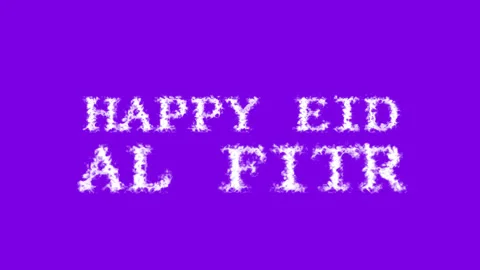 Happy Eid al Fitr cloud text effect violet isolated background Stock Footage 139642107