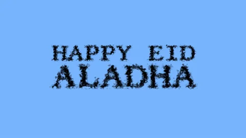 Happy Eid AlAdha smoke text effect sky isolated background 스톡 동영상 139634625
