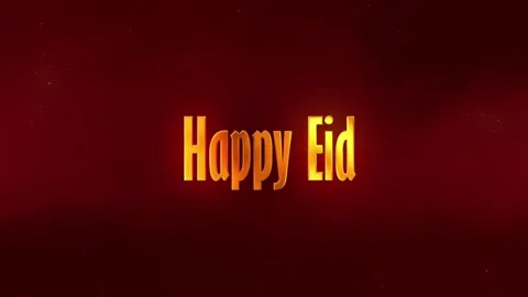 Happy Eid Glow Background with Text Stock Footage 343574397