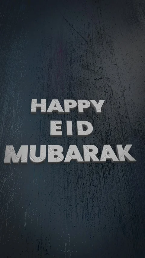 Happy Eid Mubarak 3D Rotating Text. Eid Greetings. Vertical Video Stock Footage 269961832