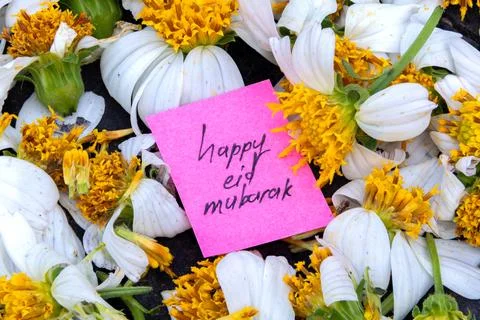 Happy eid mubarak. Eid Mubarak in Bloom. Happy Eid with Floral Charm Stock Photos