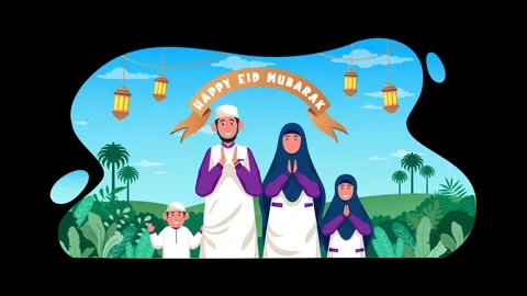 Happy Eid Mubarak Stock Footage 276131264