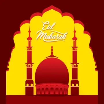 Happy eid mubarak greeting design Stock Illustration