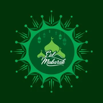 Happy eid mubarak greeting design Ilustração Stock
