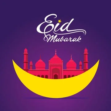 Happy eid mubarak greeting design Stock Illustration