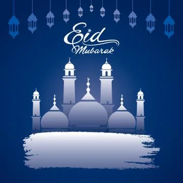 Happy eid mubarak greeting design Ilustração Stock