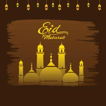 Happy eid mubarak greeting design Stock-Illustration