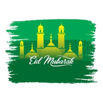Happy eid mubarak greeting design Ilustração Stock
