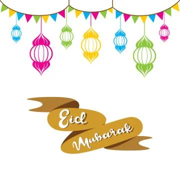 Happy eid mubarak greeting design Stockillustratie
