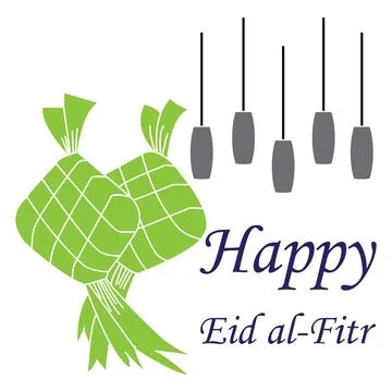 Happy Eid Mubarak greeting icon for Muslims Stock-Illustration