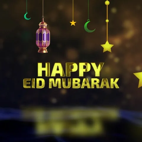 Happy Eid Mubarak Square Opener Stock Footage 342722705