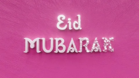 Happy Eid Mubarak text, muslim celebration and islamic religious holiday Stock Footage 167323317