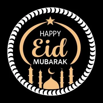 Happy Eid Mubarak typography vector art Stock-Illustration