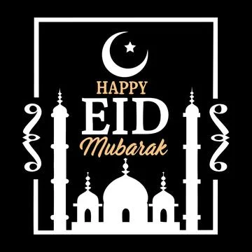 Happy Eid Mubarak typography vector art Stock-Illustration
