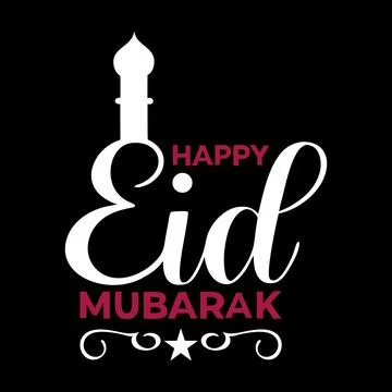 Happy Eid Mubarak typography vector art Stock Illustration