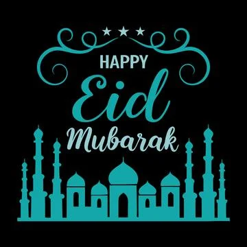 Happy Eid Mubarak typography vector art Stock-Illustration