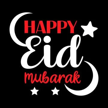 Happy Eid Mubarak typography vector art Stock Illustration