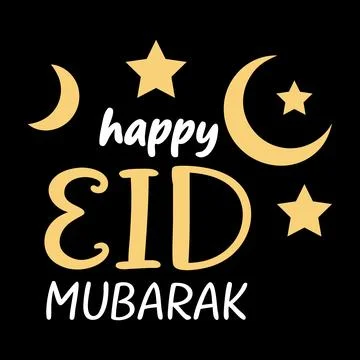 Happy Eid Mubarak typography vector art Stock Illustration