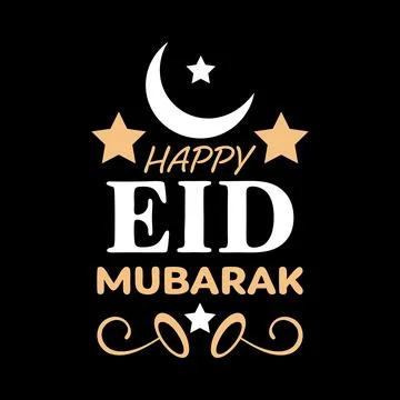 Happy Eid Mubarak typography vector art Stock Illustration