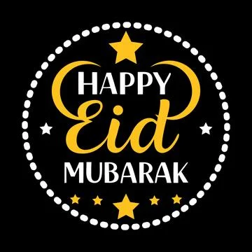 Happy Eid Mubarak typography vector art Stock-Illustration
